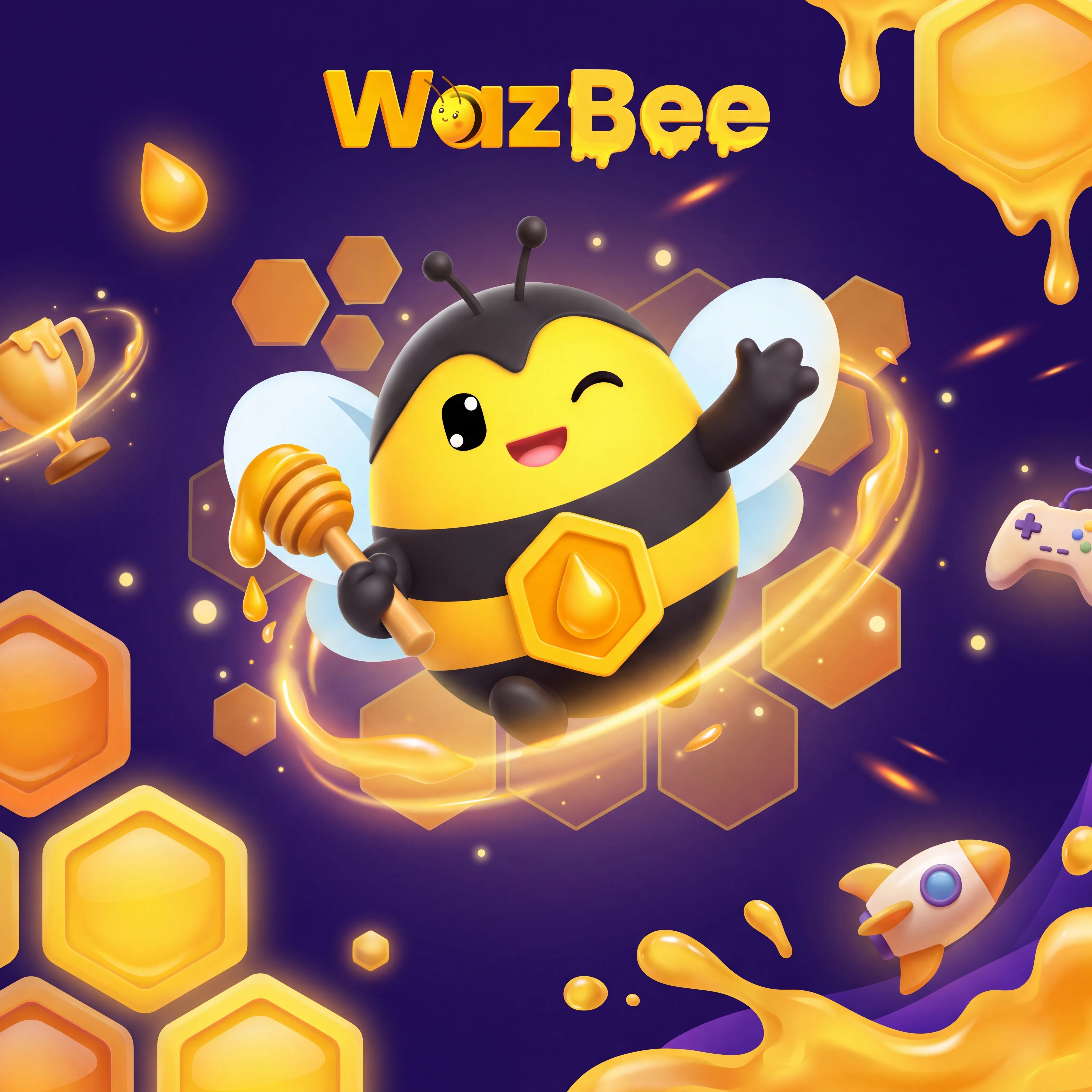 WazBee bee exploring the casino game universe